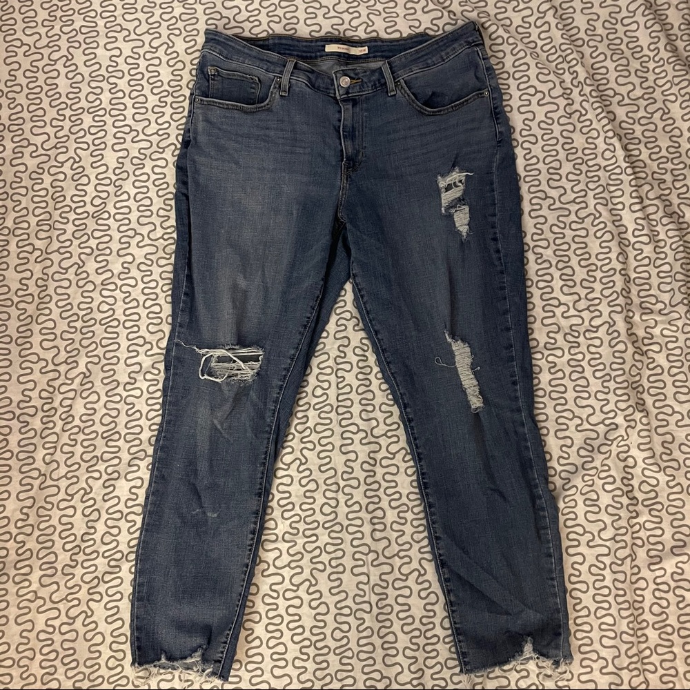 LEVIS 711 distressed plus size skinny denim